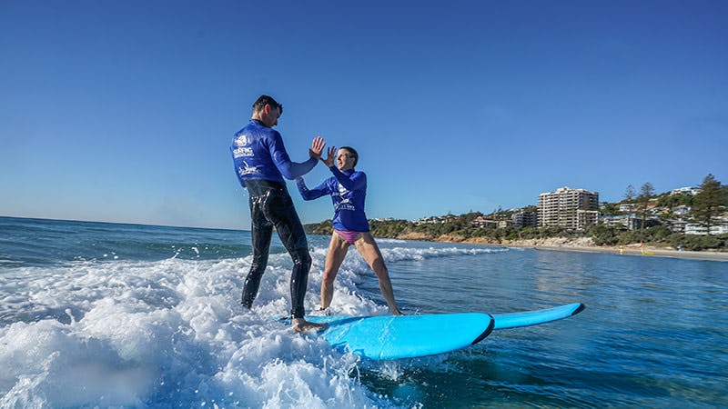 Surf lesson at Coolum Beach