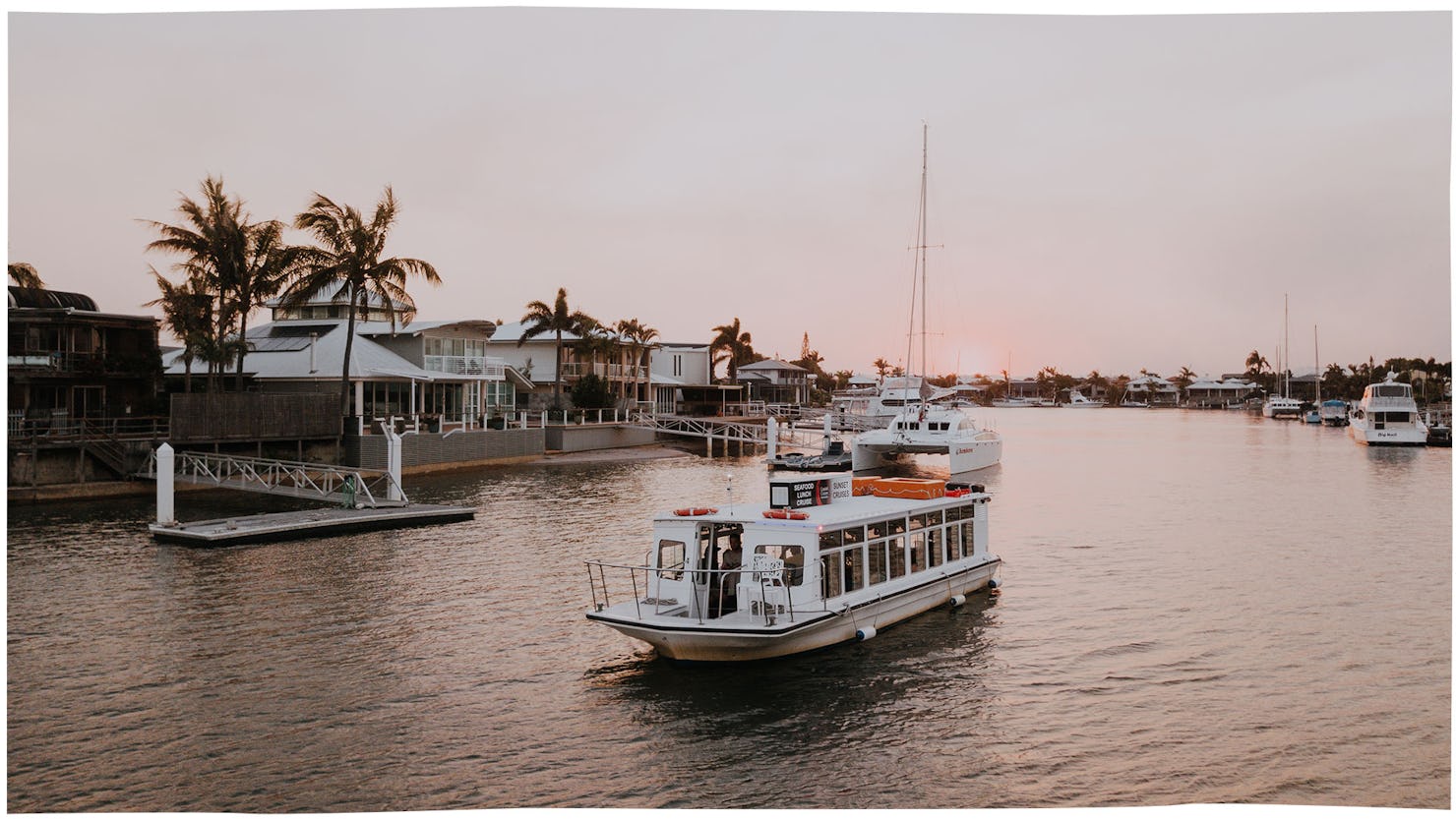 Sunset Cruise in the Mooloolah River with Coastal Cruises Mooloolaba