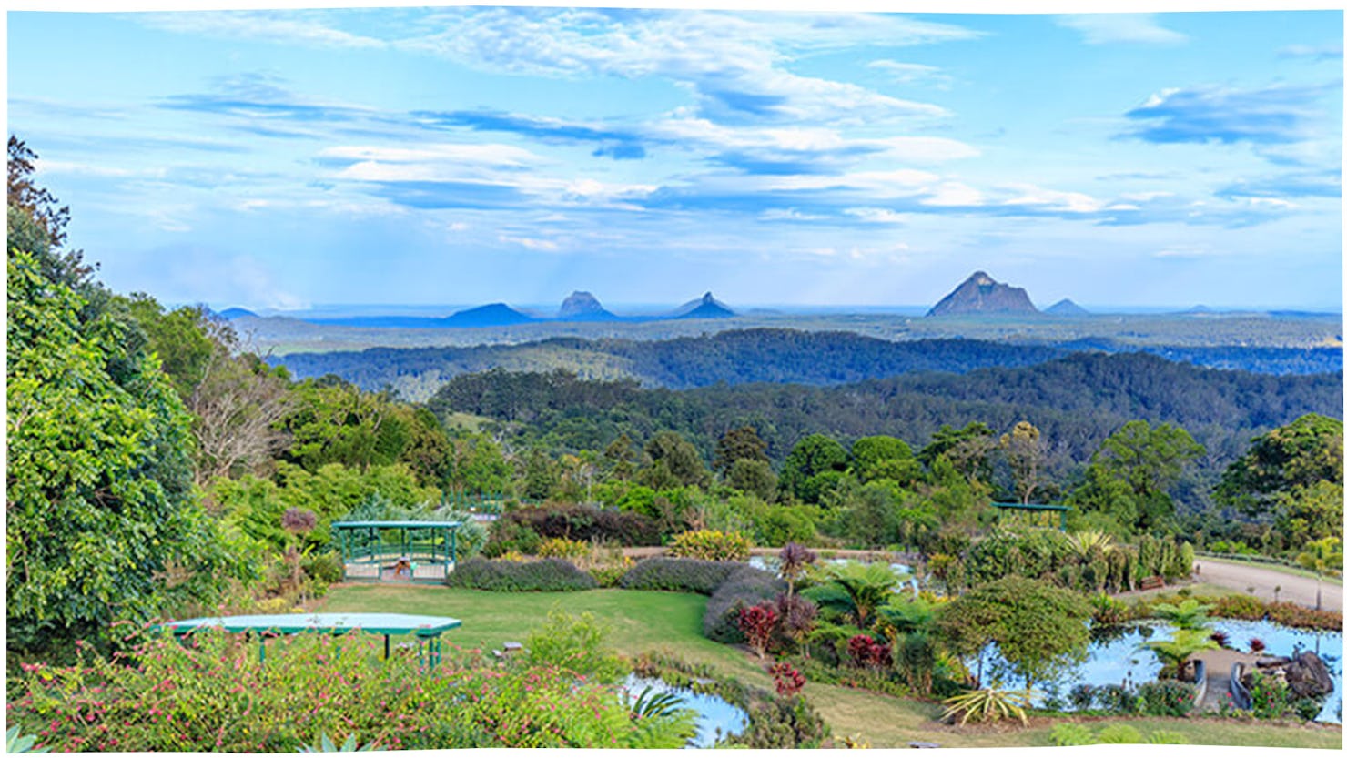 View over the Glass House Mountains. Credit: Jules Ingall