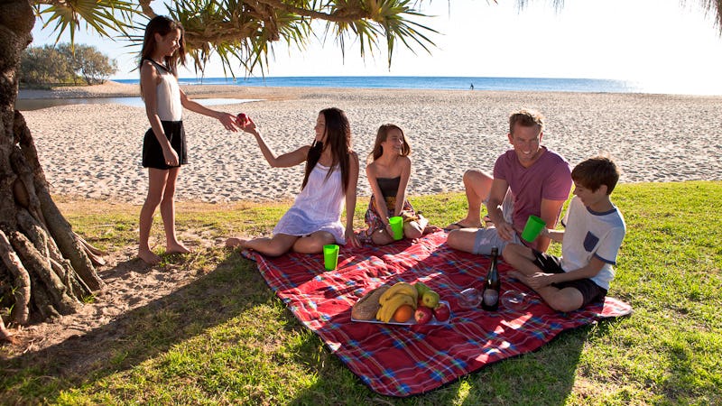 Family picnic at Moffat Beach
