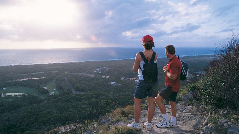 At the top of Mount Coolum