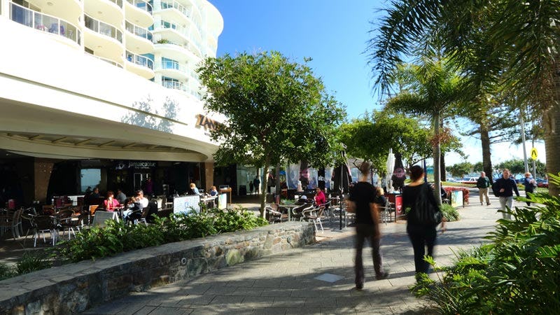 Mooloolaba Esplanade is a bustling retail and dining precinct.